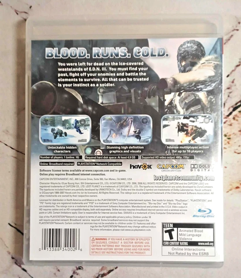 Lost Planet: Extreme Condition  (Sony PlayStation 3, 2008) CIB with Manual Works - Image 3 of 3