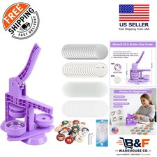 Lavender Purple Button Maker Machine Kit 30 Piece DIY Badge Set, 2.25in