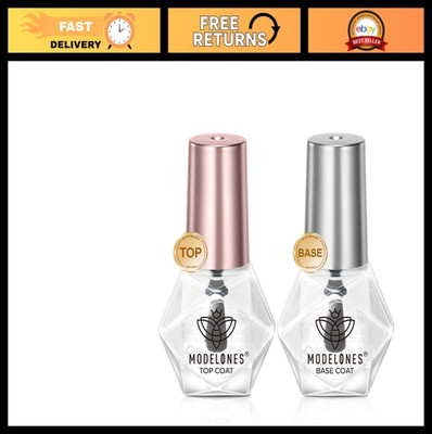 2 Pcs No Wipe Top & Base Coat Set - Clear Quick Dry Nail Polish Kit, 6 ML, Nail