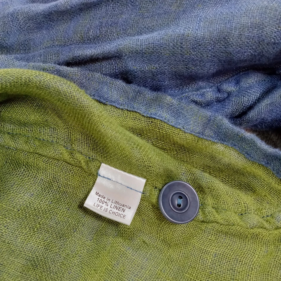 FLAX Jeanne Engelhart Linen Cardigan Blazer Jacket Lagenlook Sz L Coastal Prep - Image 4 of 4