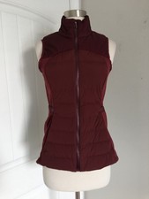 LULULEMON DOWN FOR IT ALL GOOSE DOWN BURGUNDY VEST SIZE 6