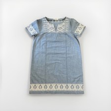 Madewell Dress Women’s Medium Denim Cotton Aztec Boho Minimalist M