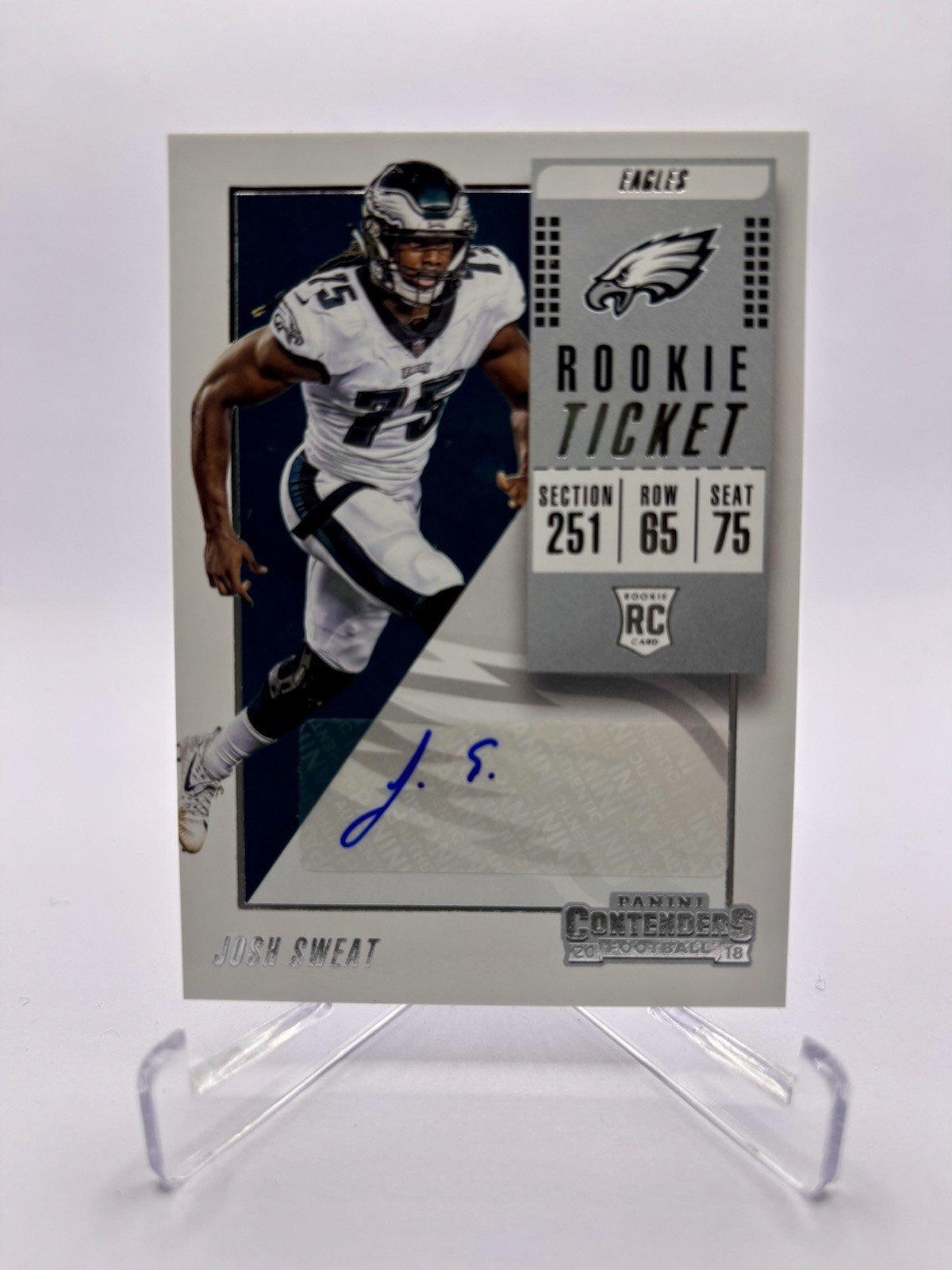 2018 Panini Contenders Josh Sweat Rookie Ticket Auto RC 279 Philadelphia Eagles