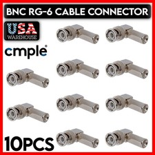 BNC Connector 90  Right Angle Twist On Plug for RG-59 Coax Coaxial Cable 10 PCS