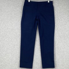 Chaps Dress Pants Womens 4 Navy Straight Mid Rise Stretch Casual Career