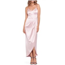 XSCAPE Women's Formal Dress Size 8 Pink Satin Sleeveless V-Neck Evening Gown