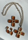 Vintage Arthur Pepper Amber Maltese Cross Jewlery Set  — photo 2