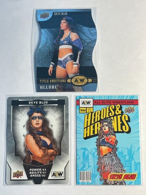 Skye Blue 2024 Upper Deck AEW Heroes & Heroines Gaming Allure Die Cut SP Lot (3)