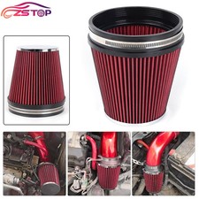 6 152mm Inlet Car Truck Air Intake Cone Replacement Dry Air Filter 7in Tall Red