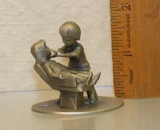 Vtg 1980 Hudson Pewter Children Playing Dentist Figurine 2062 H Wilson Miniature