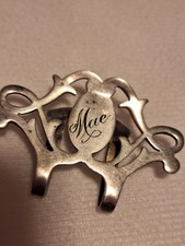Lunt Cutwork Napkin Clip Sterling Silver Mono Mae
