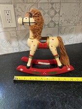 Miniature Vintage Wooden Rocking Horse, Doll size