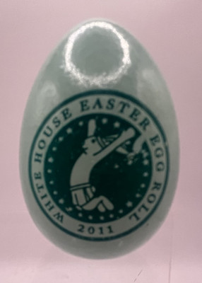 White House 2011 Mint green Easter Egg for White House Easter Egg Roll Obama era