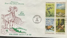 AFDCS 1924A Save Animal Habitats Issued at AMERICOVER 1981 Frank Pennington