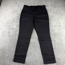 Nine West Heidi Pull On Crop Jeans Womens 8 Black Mid Rise Stretch NWT