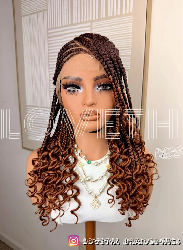 Ships next day(2days SHIPPING)Cornrow Full lace Braided wig,black knotless braid - Image 2 of 4