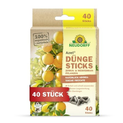 NEUDORFF Azet DüngeSticks für Zitruspflanzen 40 St. 80g Orangen Zitronen Citrus