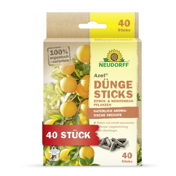 Neudorff Azet DüNgesticks FüR Zitruspflanzen 40 St. 80G Orangen Zitronen Citrus-image