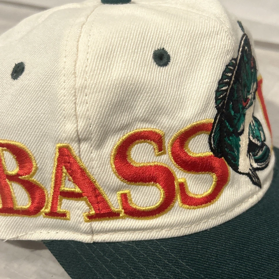 Verdadero Sombrero Vintage Años 90 Bajo Pro Tiendas Snapback Bajo Grande Lona Bordada Foto 3 de 4