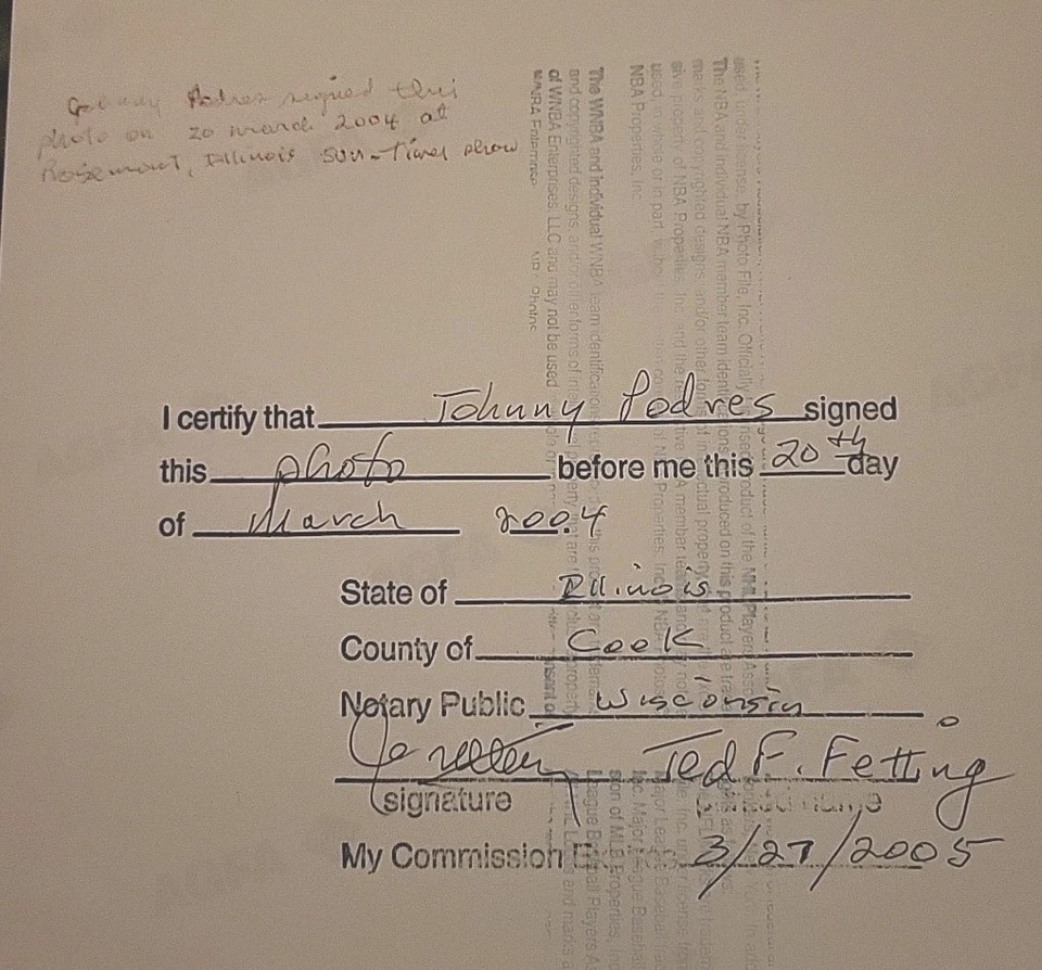 Foto firmada 1955 MVP de la Serie Mundial Brooklyn La Dodgers Johnny Padres 8x10 certificado de autenticidad Foto 4 de 4