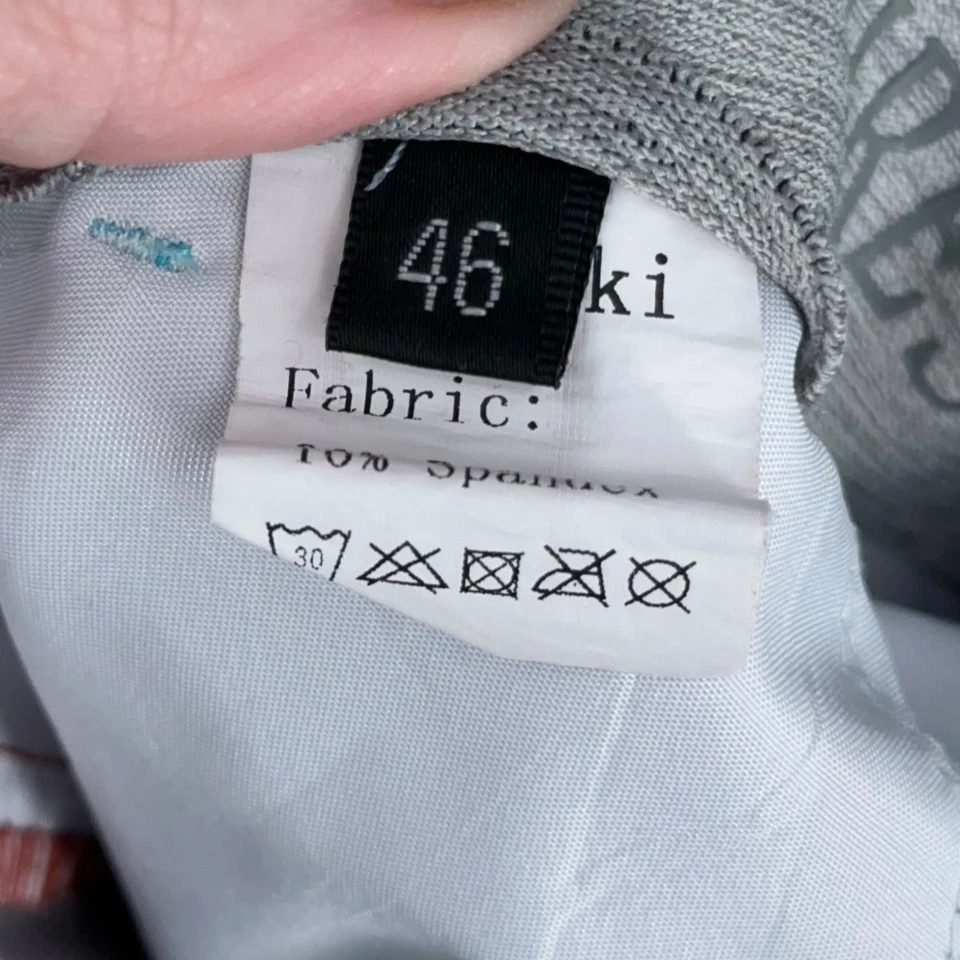 Hreski Mens Diamond Pattern Golf Shorts 46 Red Blue Geometric Casual - Image 4 of 4