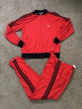 Vintage Adidas Ventex ATP 1970-80  s Mens Tracksuit Track Jacket / Pants Red XL 