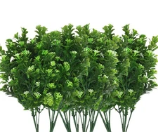 8 PCS Artificial Plastic Bean Flower Shrubs Fake Greenery for Home Garden