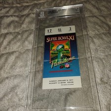 1977 SUPER BOWL TICKET XI Raiders Vikings BGS 4