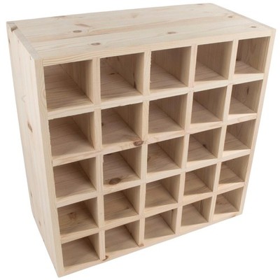 Square 25 Bottle Wooden Wine Rack Cellar Storage Holder Unpainted Natural  Pine | eBay.de