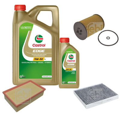 FEBI Inspektionspaket 6L Castrol EDGE Titanium FST 5W-30 LL für VW Passat