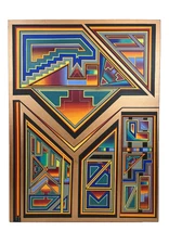 RACHEL BOURNE GEOMETRIC SOUTHWEST NAVAJO RUG TEXTILE PATTERN ABSTRACT PAINTING