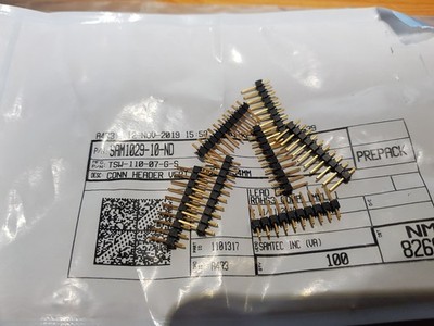 7 Stk.   TSW-110-07-G-S Stiftleiste 10 pin RM2,54mm Samtec
