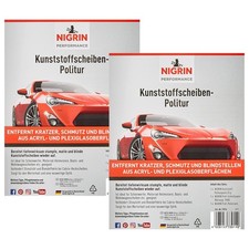 Nigrin 2x Kunststoff-Politur Set Scheiben-Politur Acryl Plexiglas Cabrio Auto 