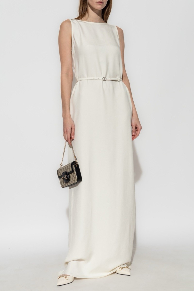 Gucci White Gown with Belt Size 40 | eBay