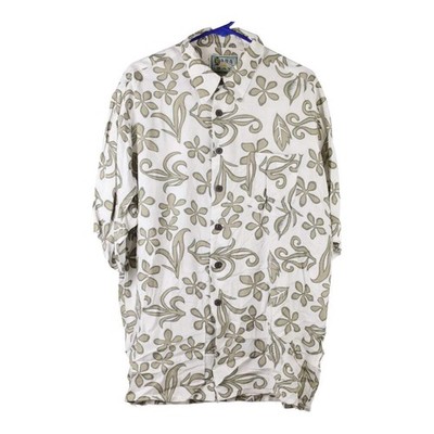 Hana Bay Hawaiihemd mit Blumenmuster - Large Beige Viskosemischung