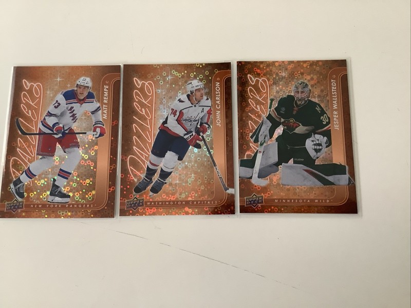 Lot Of 3 2024-2025 Upper Deck Series 2 Dazzlers Cards, Rempe, Carlson, Jesper