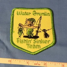 Vintage Water Gremlin Fishing Sinker Team Embroidered Patches Patch BSA Scout