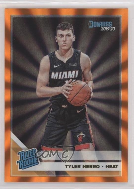 2019-20 Panini Donruss Rated Rookie Holo Orange Laser Tyler Herro #212 0nr3