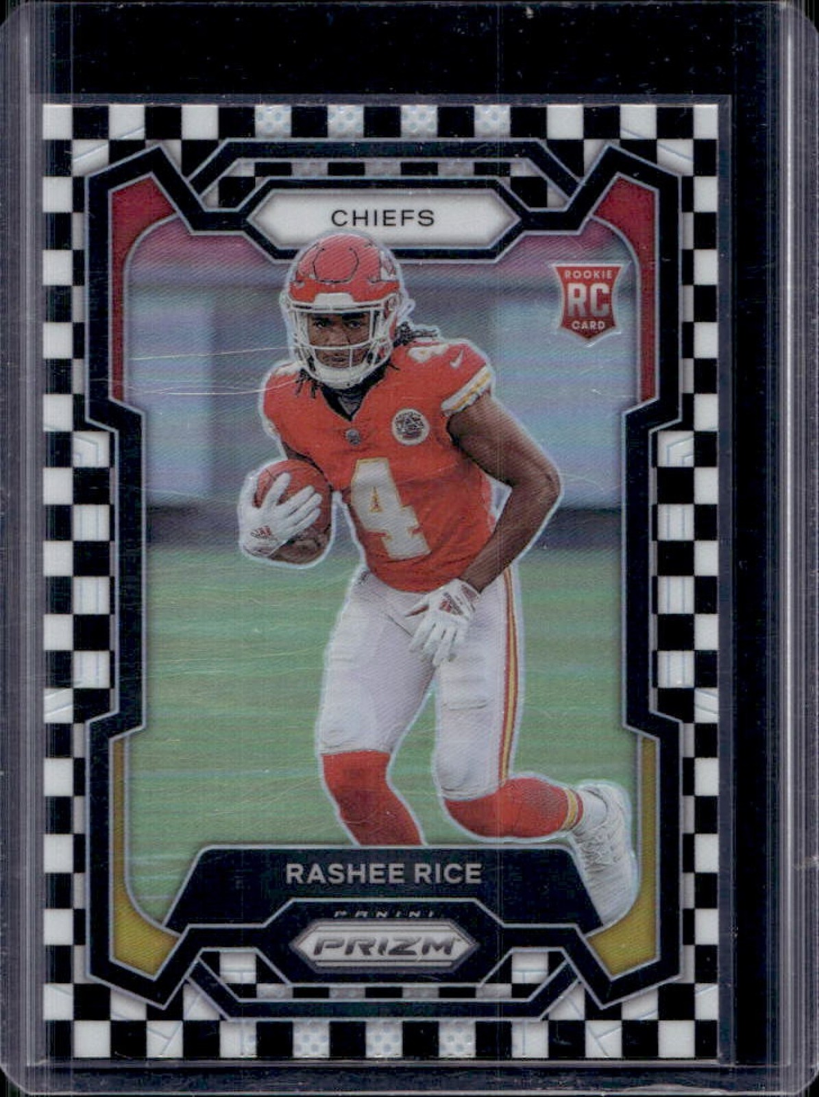 2023 Panini Prizm Rashee Rice RC Black and White Checker Rookie #350 Chiefs
