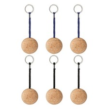 6 PCS Cork Keychain Boat Floating Decorative Keychains Ball for Boating