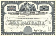 Packard Motor Car Co. - 1940's-50's dated Famous Automobile Company Stock Certif