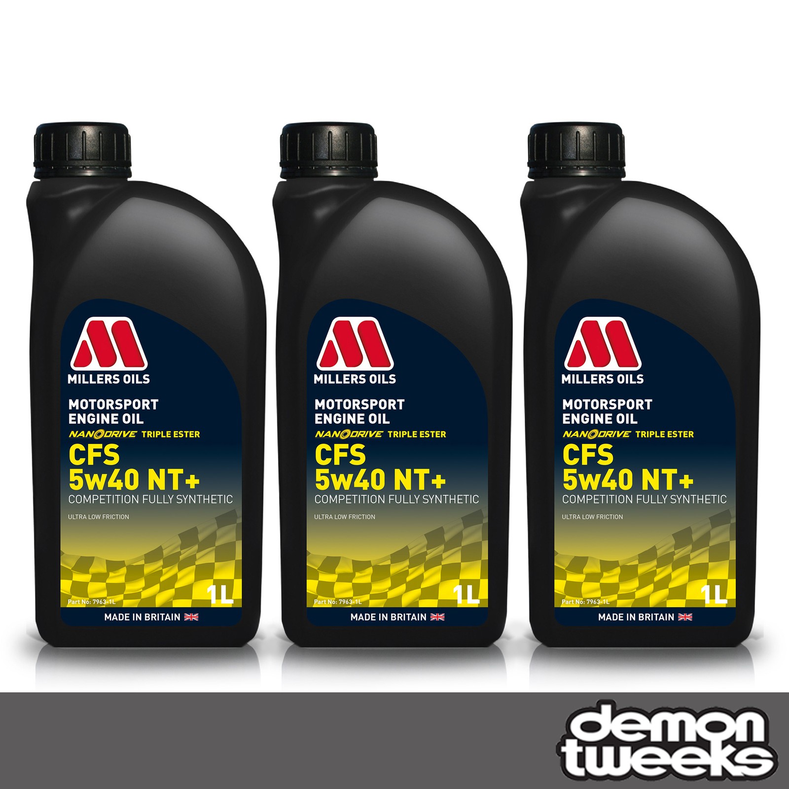 3 x Millers Oils CFS NT+ Nanodrive 5W40 Synthetic Motorsport Engine Oil - 1L