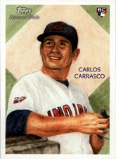 Carlos Carrasco RC 2010 Topps National Chicle #266 Cleveland Indians Rookie Card. rookie card picture