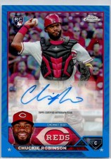 2023 Topps Chrome Update Auto Blue #AC-CR Chuckie Robinson #/150 RC Reds