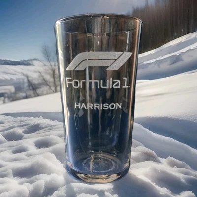 PERSONALISED FORMULA 1 PINT GLASS WITH YOUR NAME gift box F1 PINT GLASS