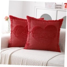 Valentine  s Throw Pillow Covers 18x18 Set of 2 18" x 18" Pack of 2 Heart.red