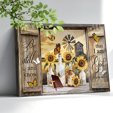 Sunflower Barn Pictures Wall Art Decor Farmhouse Be Still And Know That I Am ...