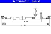 ATE Bremsseil Seilzug Feststellbremse 24.3727-0433.2 FüR Mercedes SLK R170 200