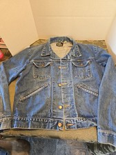 Vintage Maverick Blue Bell Men's Trucker Denim Jean Jacket Size 44 USA MADE