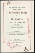 Mookie Wilson & Lee Mazzilli Signed Program The Brooklyn Bridge and The Chantels